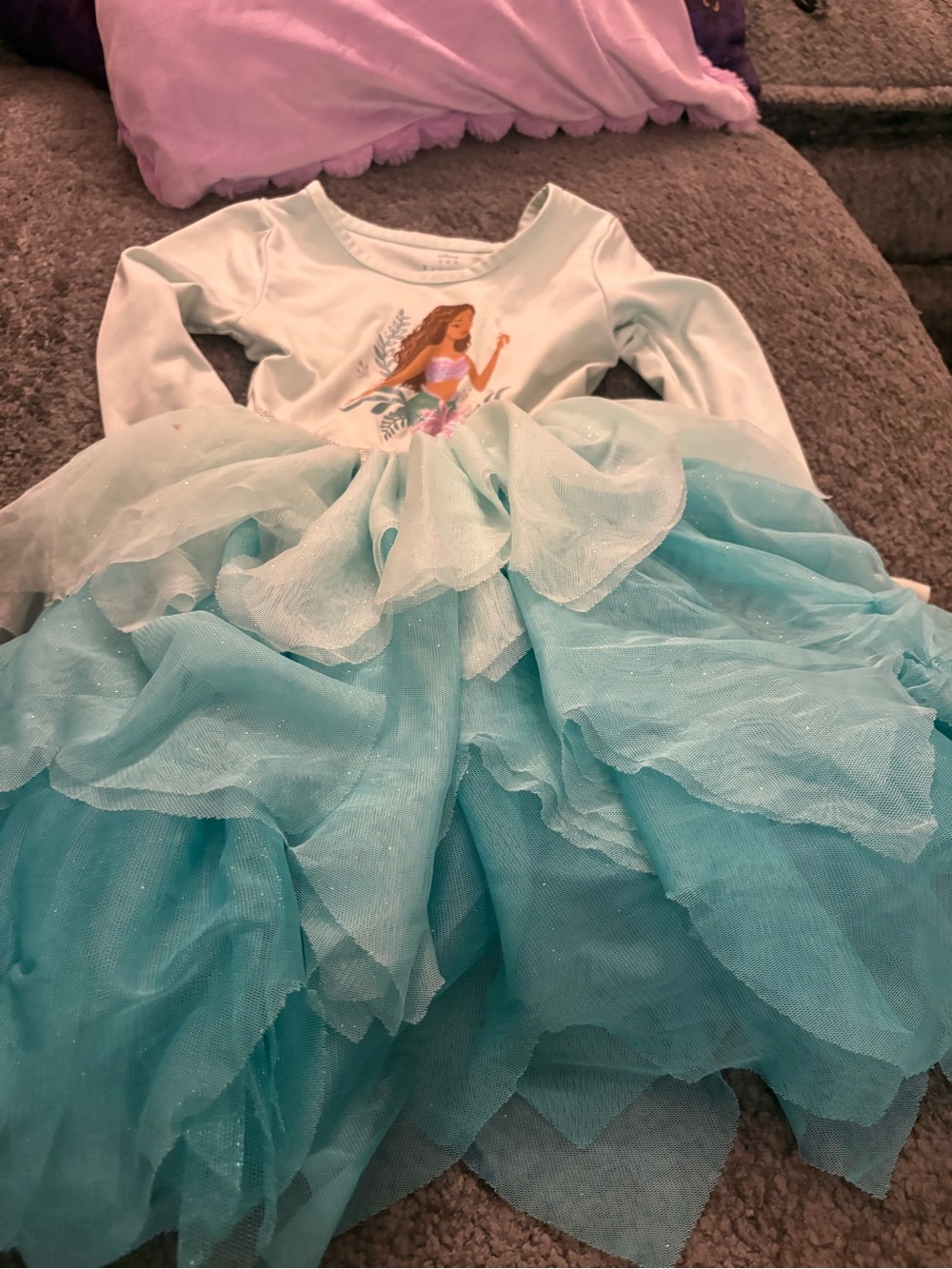 Girls Sparkle Mermaid Costume Dress - Light Aqua